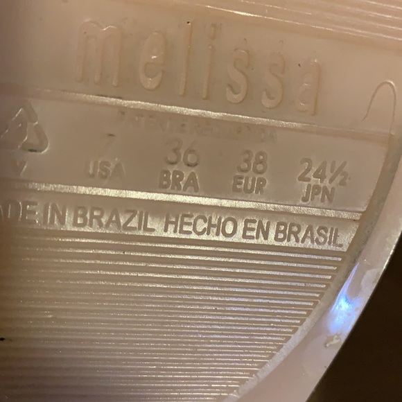 Melissa Pale Pink Peep Toe Jelly Flats with Bows - Women’s Size 7 - Picture 9 of 9